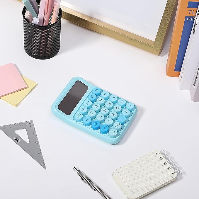 Mr. Pen- Mechanical Switch Calculator, 12 Digit Large LCD Display, Blue with Big Buttons, Mechanical Switch Calculator for Home, School, Office
