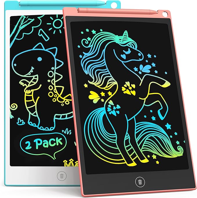 TECJOE LCD Writing Tablet, 8.5 Inch Colorful Drawing Board, Kids Travel Games Activity Learning Toys, Birthday Gifts for 3-8 Year Old Boys Girls Toddlers Preschooler