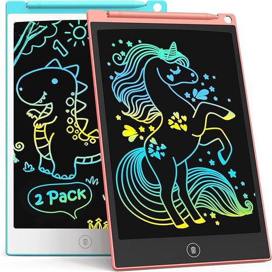 TECJOE LCD Writing Tablet, 8.5 Inch Colorful Drawing Board, Kids Travel Games Activity Learning Toys, Birthday Gifts for 3-8 Year Old Boys Girls Toddlers Preschooler