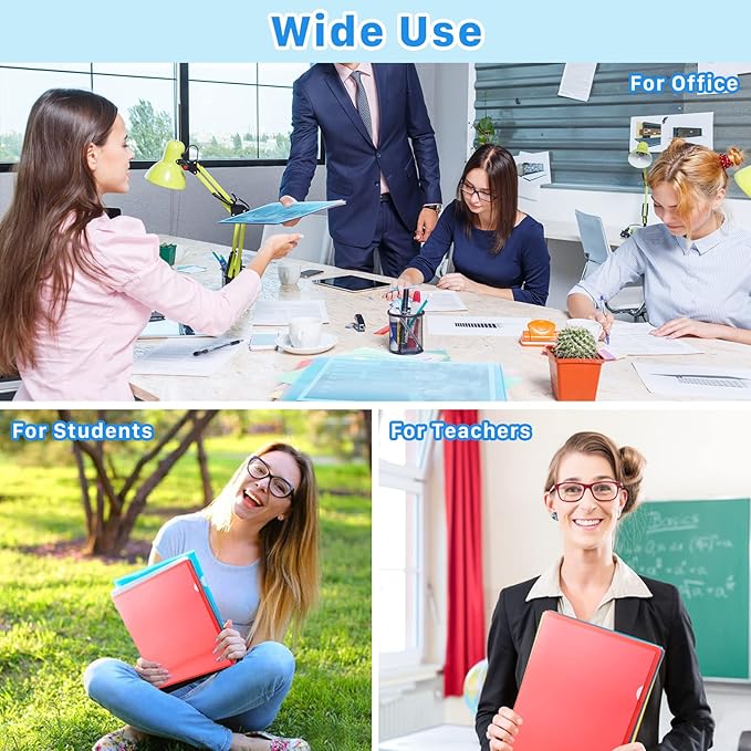 45PCS Clear Document Folders,Clear Colored Plastic Folders,10 Colors Plastic Project Pockets,A4 Letter Size Transparent File Folders,L-Type Plastic Sleeves for School Office Supplies,12.2" x 8.7"