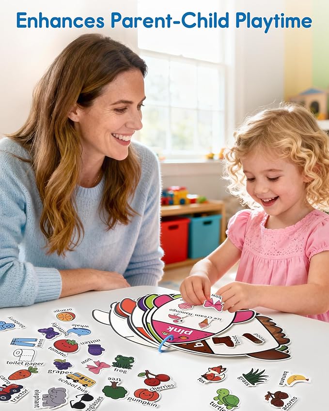 Montessori Busy Book Color Sorting Toys for 3 Year Old, Preschool Learning Activities & Educational Toys, Toddlers Quiet Book with Sensory Fine Motor Skills Matching Games for Boys Girls