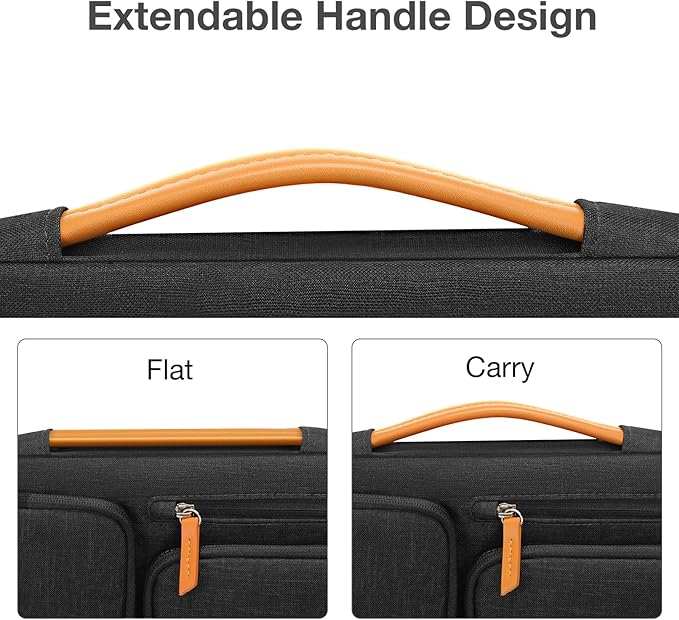 MOSISO 360 Protective Laptop Case 15 inch, 15 inch Laptop Sleeve Compatible with MacBook Air M5 M4 M3 M2 2026-2023, Dell XPS Plus, Side Open Carrying Case with 4 Zipper Pockets&Handle, Black