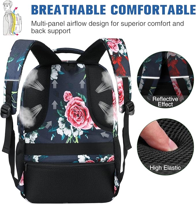 Paude Backpack for Women and Teen Girls,College Backpack Travel Laptop Bookbag for City Trip Office