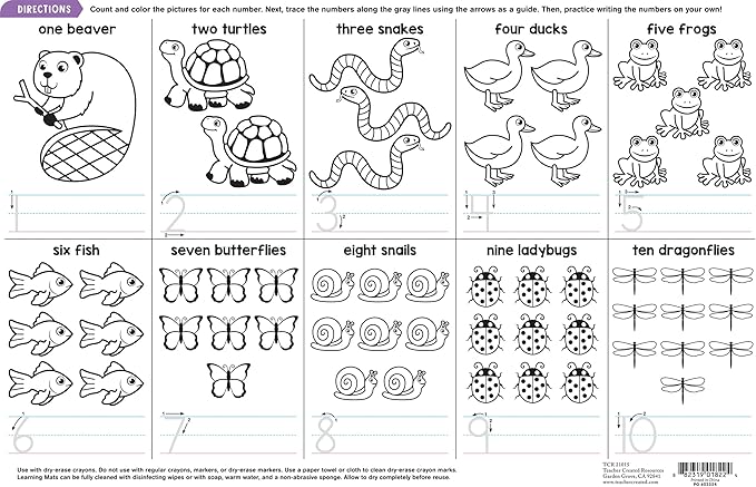 Teacher Created Resources Numbers 1–10 Learning Mat