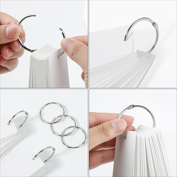 Mr. Pen- Loose Leaf Binder Ring, 1.5 Inch, 100 Pack, Metal Loose Leaf Binder Book Rings Bulk for Books and Index Cards, Scrapbook, Keychains, School, Home, Office, Silver