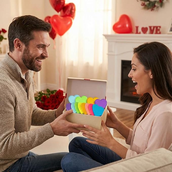 Teling 24 Pack Heart Shape Sticky Notes Heart Lined Sticky Notes Self Adhesive Memo Pads for School Party Exchange Gifts Office Home School 3x3 Inch(Bright Color, Classic)