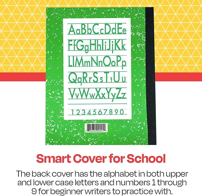 School Smart - 85298 Skip-A-Line Composition Book - Grade 1 - 9 3/4 x 7 3/4 - Green - 50 Sheets - 100 Pages
