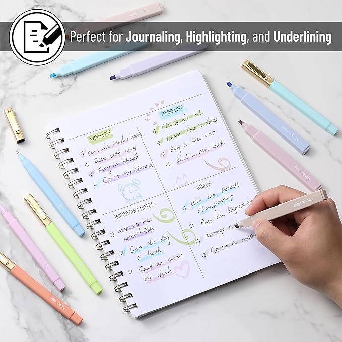 Mr. Pen- Aesthetic Highlighters and Ballpoint Pens No Bleed, 16 Pack, Pastel Colors, Bible Highlighters and Pens No Bleed, Fast Dry and No Smear for Bible Journaling, Planner, School Supplies