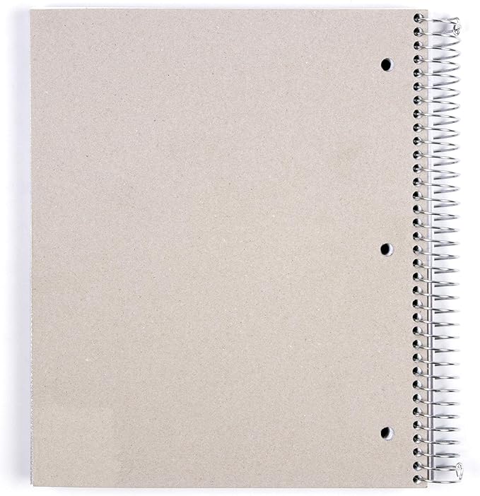Mintra Office Durable Spiral Notebooks, 5 Subject (Chili Oil, College Ruled 1pk)
