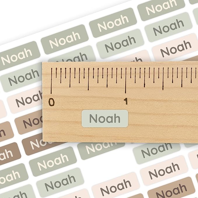 Mini Name Labels (175) - Custom Personalized Name Labels for Labeling Tiny Items, Washer and Dryer-Safe Waterproof Labels for Daycare, Preschool, and School - Dinosaur