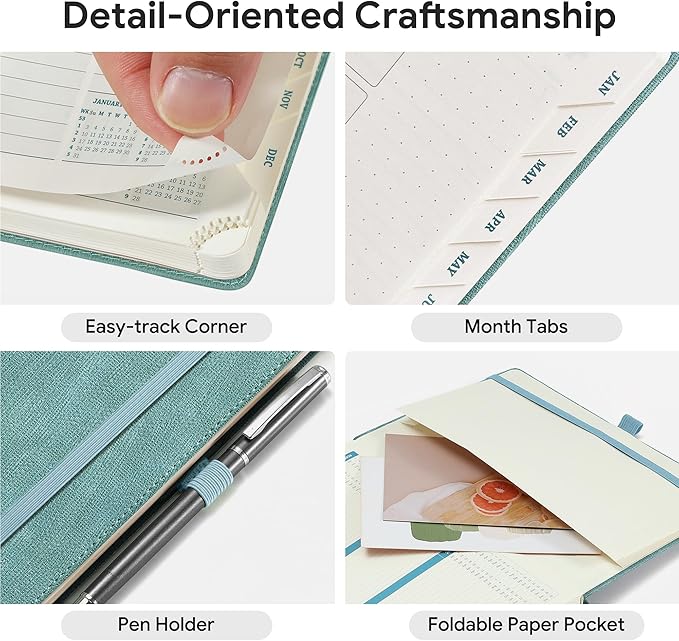 2026-2027 Weekly and Monthly Planner (July 2026–December 2027), 8.5"x11.5", Vertical Layout, 18 Months Agenda with Month Tabs & Pocket, Academic Calendar with Vegan Leather Cover,Sky Blue