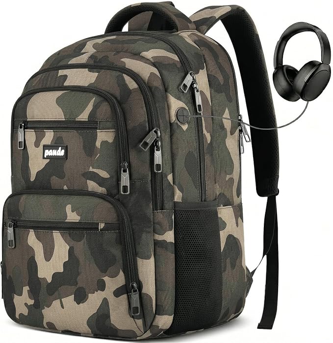 Paude Laptop Backpack for Man and Teens,School Backpack,Large Bookbag for High School College Students Work,Waterproof