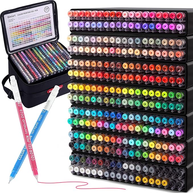 Gel Pens For Coloring, 252 Pack Colored Pens for Black Paper, 0.6MM Point
