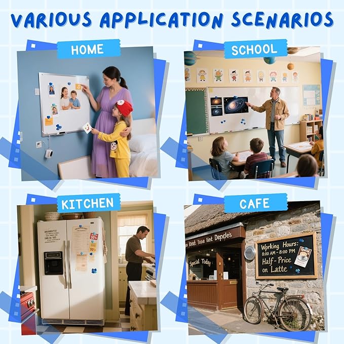 30PCS Heavy Duty Fridge Magnets - Small Cute Refrigerator Magnets for Whiteboard, Lockers & Kitchen, Cute Strong Magnets - Mini Decorative Magnet for Home, School, Office, Crafts, Locker (Blue)