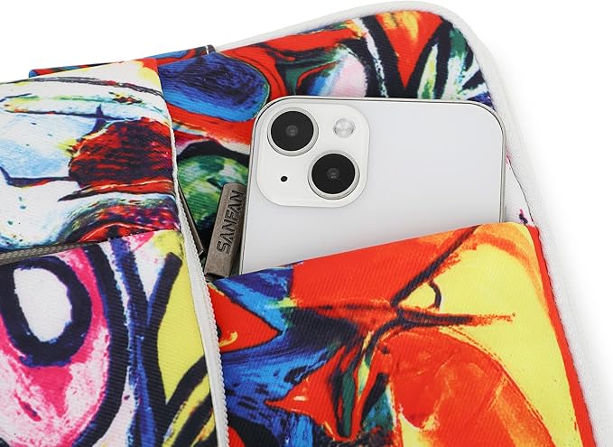 360° Protective 3 Pockets Laptop Sleeve Case Bag with Handle for MacBook Air 15 inch,MacBook Pro 16 inch and 15.6 inch Screen Laptop (Graffiti)