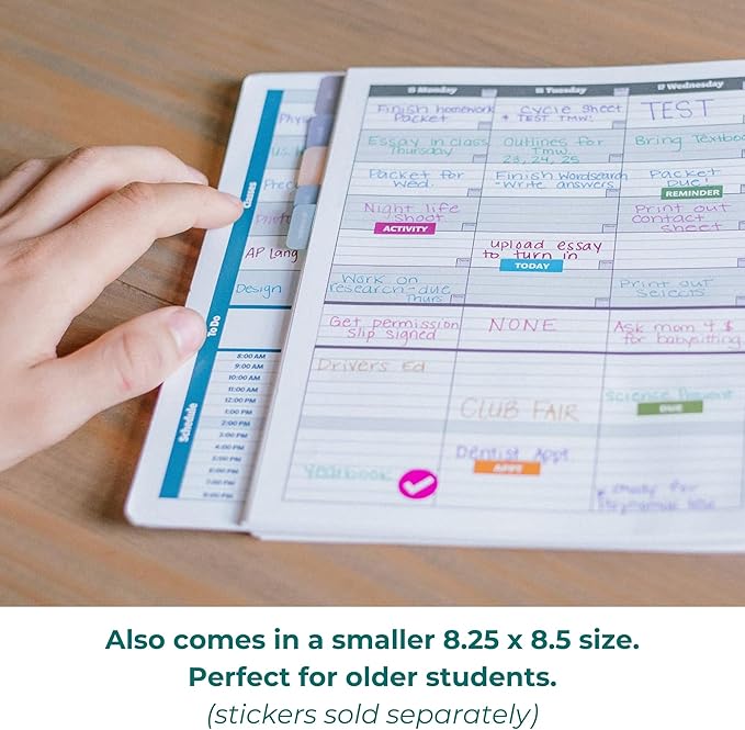 Order Out Of Chaos Academic Planner 2026-2027 Daily Weekly and Monthly Calendar, School Agenda Book, July 2026-June 2027 planner 8.5 x 11 Homework Organizer (Pink/Orange)