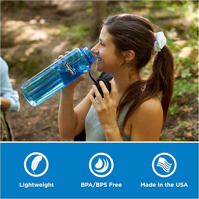Nalgene 48 oz Wide Mouth Silo Water Bottle, Jade | BPA-Free, Durable & Lightweight, Leak Proof, Dishwasher Safe, Reusable Bottle for Hiking, Gym, Work & Travel
