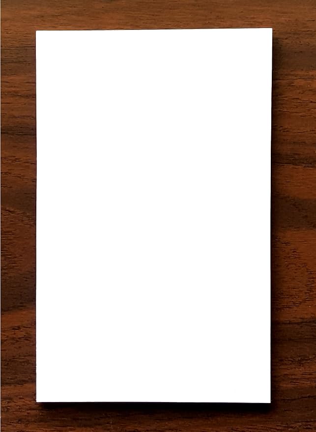 Blank Note Pad, Quantity 1, 50 Sheets, 5” x 8”.