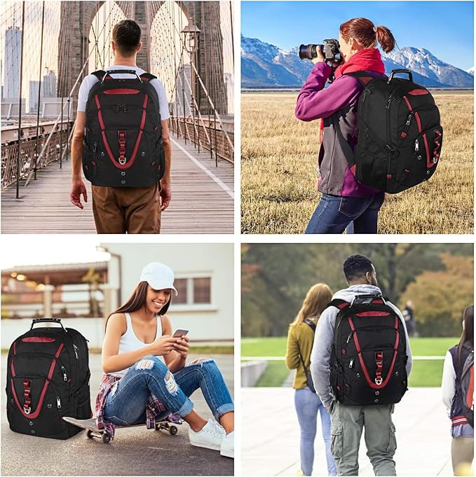 18.4 Inch Laptops Backpack, 55-60L Extra Large Travel Laptop Backpack, TSA Friendly Flight Approved and RFID Anti-Theft Pocket, Water Resistant Suiltable for Large Gaming Laptop