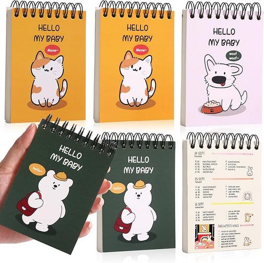 Steno Pads 3.1" x 4.3" Blank Pocket Spiral Notepads Small Cute Spiral Note Pads Blank Pages Notebook No Lines Top Spiral Notebook 3.1" x 4.3" Unlined Little Memo Steno Note Pads Nursing Notepad for Work, School, Office, Nurse, Travel 6pcs