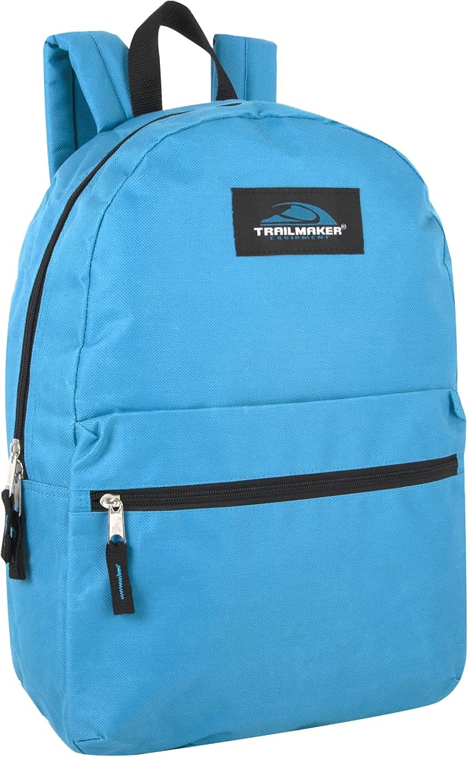 Trail maker 24 Pack- Classic 17 Inch Backpacks in Bulk Wholesale Back Packs for Boys and Girls (Assorted 6 Colors Pack)