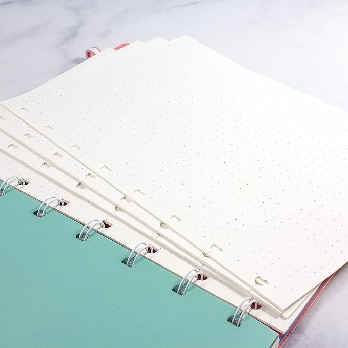 Filofax Notebooks A5 Dotted Journal Refill, Moveable, 8.25 X 5.75, 32 Cream Sheets Fits Refillable A5 Journals (B152016U)