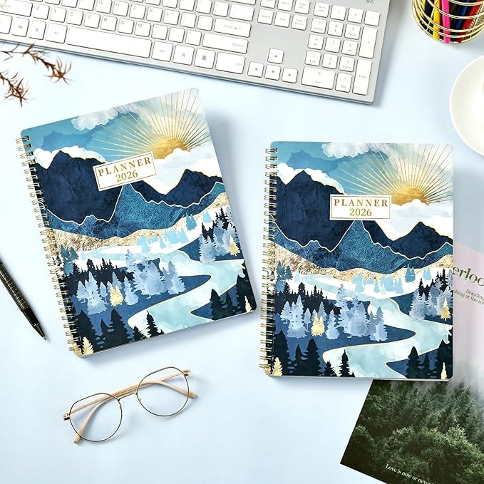 2026 Planner - JAN 2026 - DEC 2026, Planner 2026, 8'' x 10'', 2026 Planners Weekly Monthly, Spiral Bound, Back Pocket, Cardboard Cover