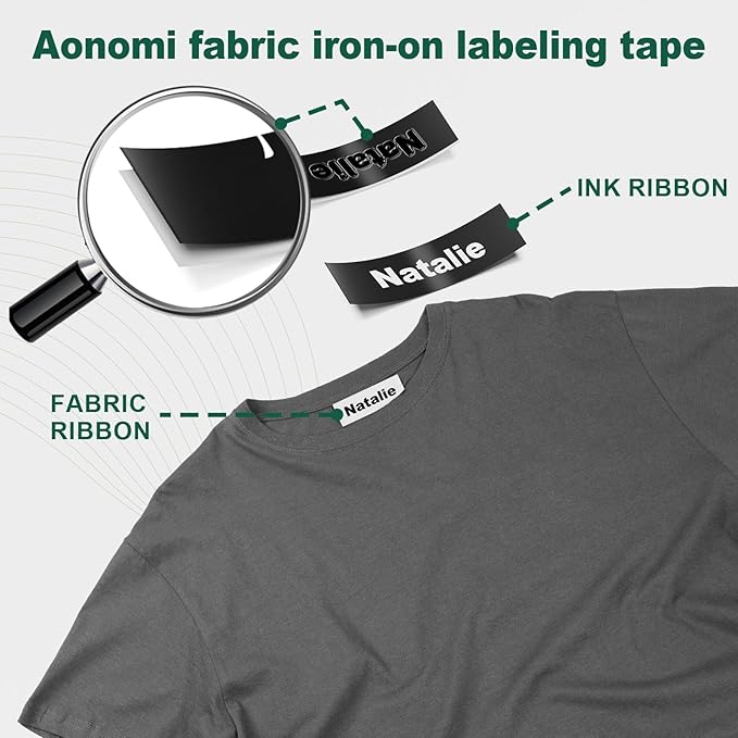 Fabric Label Tape Replace for Dymo Letratag Iron-On Fabric Labels for Clothing Compatible with Dymo Letratag Refills 1/2'' for LT-200B 100H 100T PLUS QX50 XR, 3-PK White Fabric Iron-On Tape Set