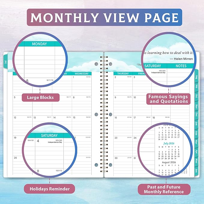 Coboll Student Planner 2026-2027- 2026-2027 School Planner from July 2026 - June 2027, 2026-2027 Academic Planners with Stickers & Inner Pocket for Middle/High School, College Students, 8.5" X 11"