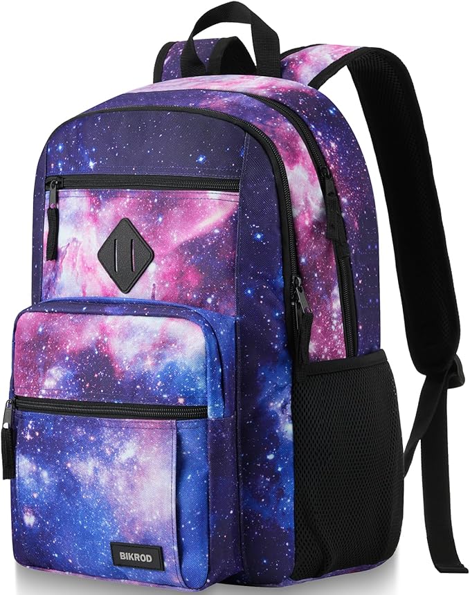 BIKROD Boys and Girls Backpack for School, Lightweight Casual High School Bookbag, Daily-use Travel Laptop Backpack for Women and Men, Fits 15.6 Inch Notebook