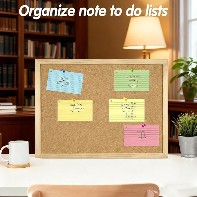 200 Count Colored Index Cards, 3x5 Inch with Key Ring, Portable Note Taking Study Note Cards for Office Home