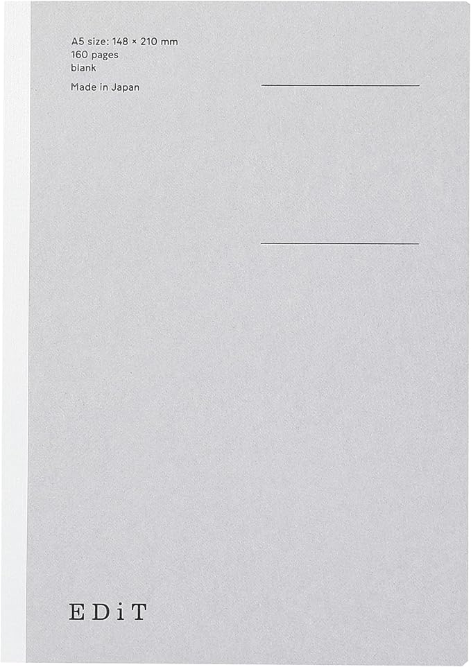 MARK'STYLE EDiT Designed for Clear Thinking, Thin, Lightweight, and Smooth to Write On” — 160-Page Notebook (A5 (Blank))