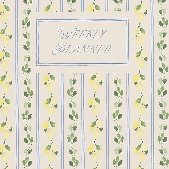 Minted Limoncello 2026 Weekly & Monthly Undated Planner, 5.5" x 8.5" Lemon Vine Spiral Bound Planner Notebook, 132 Pages, Undated Monthly & Weekly Layouts with 2026–2027 Reference Calendars