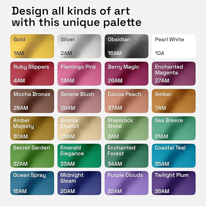ARTISTRO 24 Metallic Acrylic Paint Markers - Medium Point Paint Pens for Rock, Wood, Glass, Ceramic, Black Paper, Scrapbooking Crafts, Card Making, DIY Photo Album, Ceramic