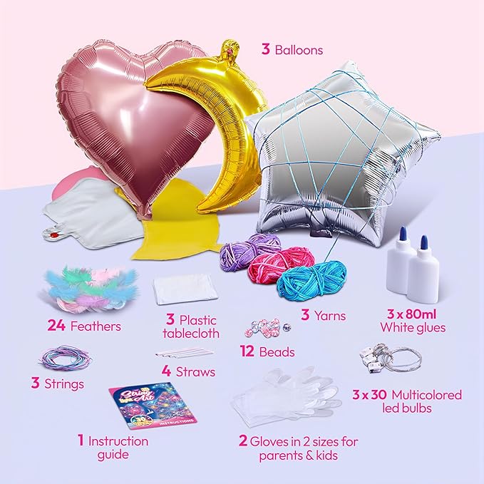Klever Kits 3D String Art Kit for Kids, Light Up String Light Toy with 30 Multi-Colored LED Bulbs, Arts and Crafts Set, Birthday Gifts for Girls and Boys Ages 8+