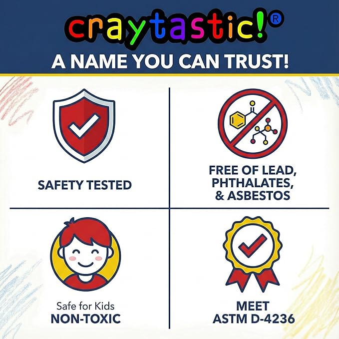 Craytastic! Bulk Unwrapped Crayons Box of 52 (White) for Crafting, Parties, Kids - Paperless Crayons, No Paper Wrapper - Safety Tested Compliant with ASTM D-4236