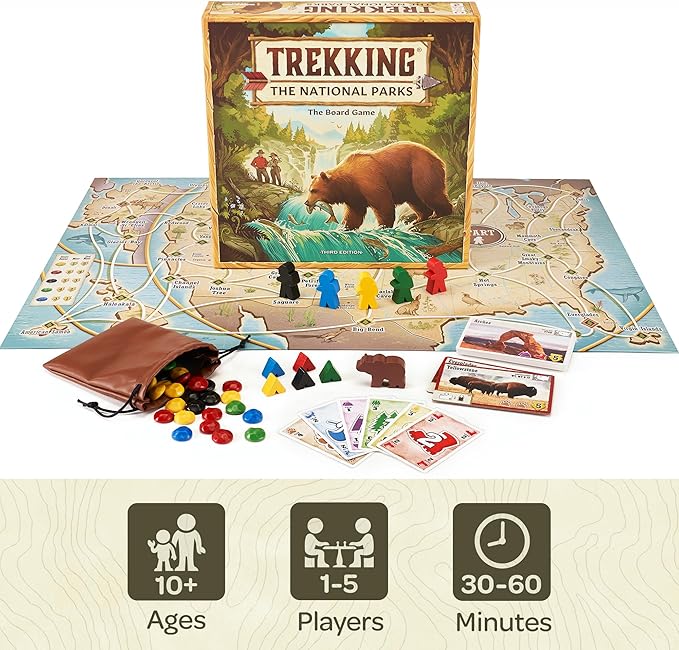 Underdog Games Trekking The National Parks - Award-Winning Family Board Game for Kids Ages 10+ - Easy to Learn, Fun Activities for 1-5 Players, Great for Family Bonding & for National Parks Lovers