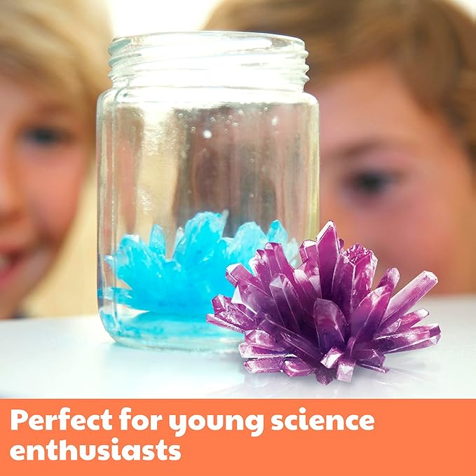 4M 7 Crystal Growing Science Experimental Kit with Display Cases - Easy DIY STEM Toy Lab Experiment Specimens, Educational Gift for Kids, Teens, Boys & Girls
