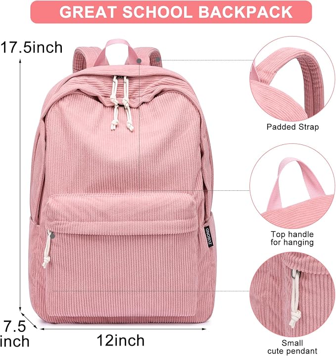 ZUBOND Backpack for School Girls and Boys, Lightweight School Bookbag for Teens, College Students Women & Men, Cute Large Laptop Backpack Fits 15.6 Inch Notebook