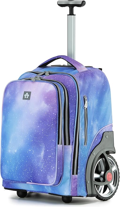 NEW TILAMI 20" Rolling Backpack for Teens Adults, Climbing Stairs Waterproof Backpack with Wheels for School Business Trave Camping with Laptop Compartment, Fit 17 Inch Laptop, Purple - Blue Fade