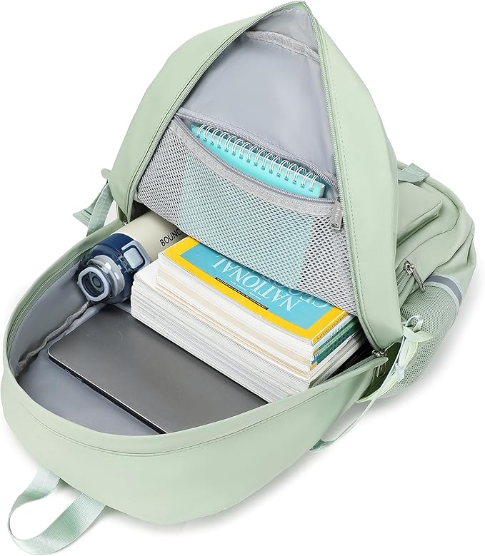 abshoo Big Student Laptop Backpack For College Women Middle High School Teen Girls Bookbag Travel Daypack (Olive Green)