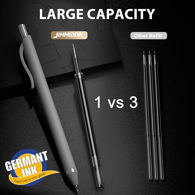 24 Pack Gel Pens Black Ink, 0.7mm Fine Point Smooth Retractable | Quick-Drying No Smudge, Left Handed Writing Pens for Journaling Note Taking School Office Service Cheap Pens Bulk