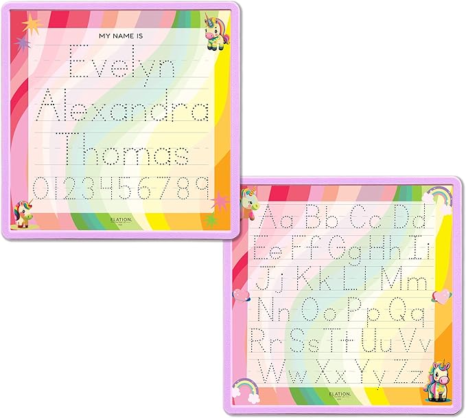Kid's Name Tracing Board | Dry Erase Letter Tracing | Reusable Writing Practice Board | Personalized | Baby Unicorn Theme