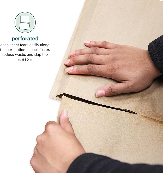 Elementree Brown Packing Paper Sheets for Moving & Shipping - 250 Count (229 Feet) - 14.5" x 11" Sheet Size - Sustainable Void Fill Packaging Made in the USA - Kraft Paper Thickness (00923)