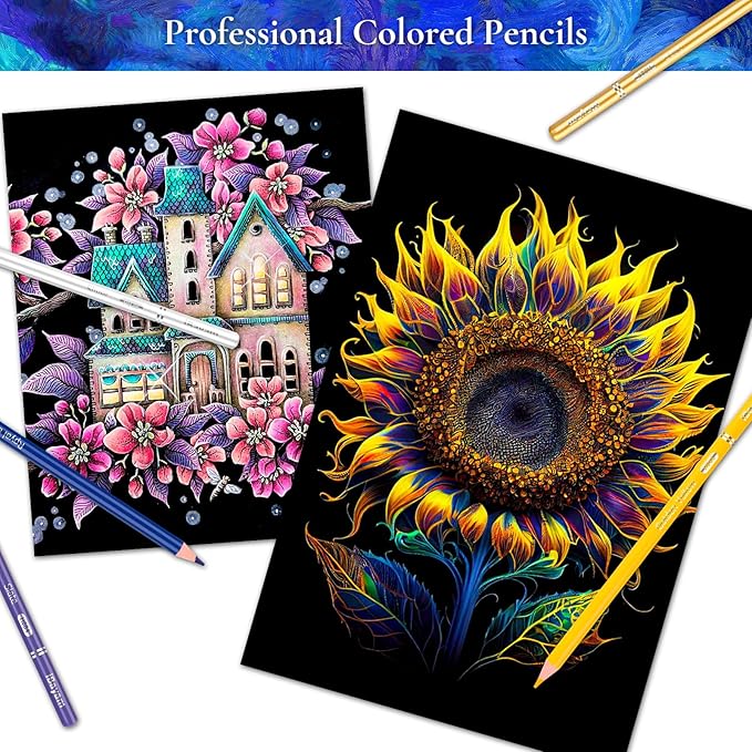 iBayam 72 Count Colored Pencils for Adult Coloring Books, Soft Core, Ideal for Drawing Blending Shading, Art Supplies, Color Pencils Set Gift for Coloring, Sketching, Painting
