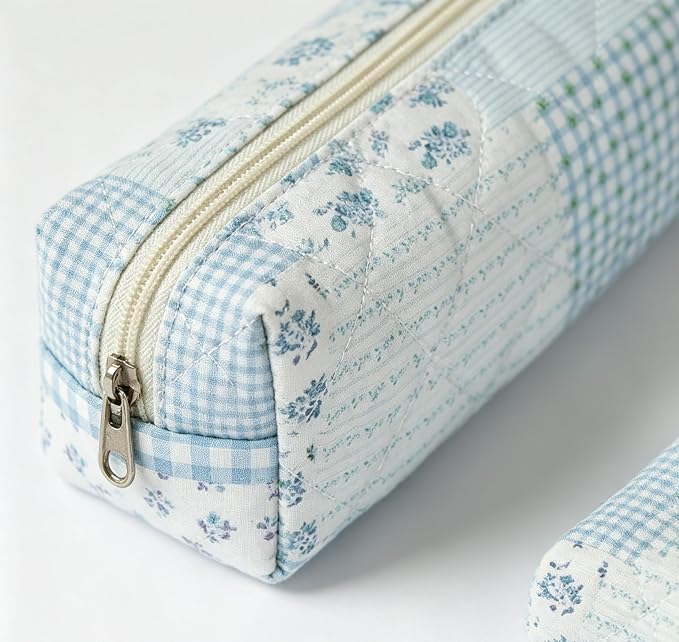 Pencil Case, Pencil Pouch for Women, Pencil Case Small, Pencil Pouch Aesthetic (Trend floral blue)