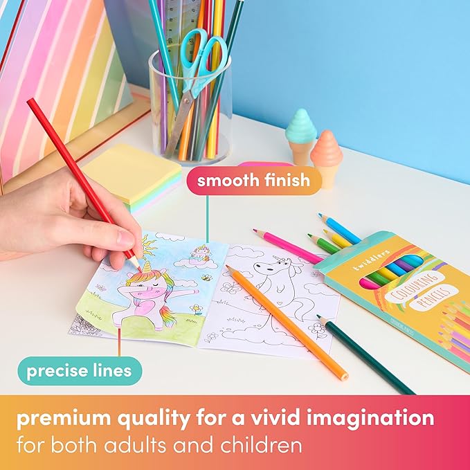 THE TWIDDLERS 24 Packs of Colored Pencils, 12 Pencils Per Box, 288 Bulk coloring pencils - 7" Multipack Drawing Set School Supplies, Party Favors, Art Sketching Pencils for Kids & Adults