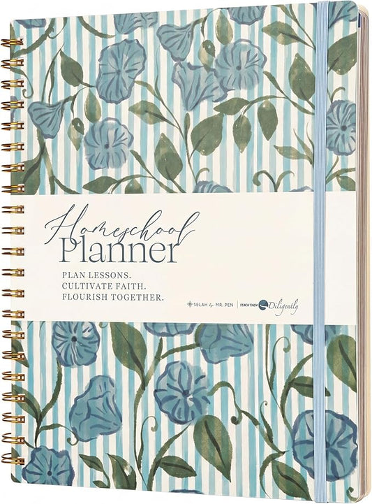 Mr. Pen- Homeschool Planner 8.5" x 11", Designed in Partenership with Teach Them Diligently, Undated Weekly & Monthly Organizer, Spiral Bound, Faith-Based Lesson Planner with Habit Tracker, Prayer Pages & Student Profiles