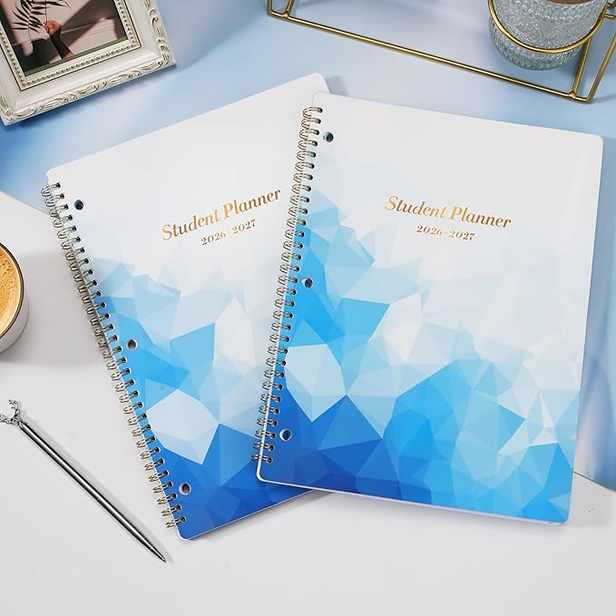 Student Planner 2026-2027 - Monthly and Weekly School Planner 2026-2027 with Colorful Tabs & Stickers, Aug. 2026 - June 2027, 9" x 11", Academic Planners - Blue