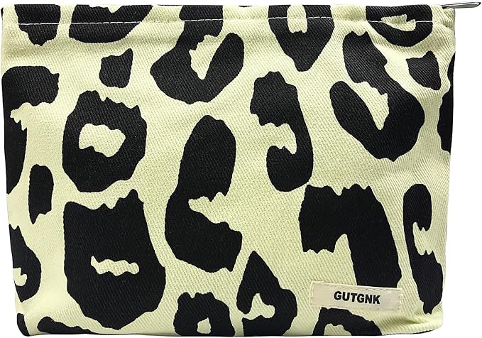GUTGNK Women's Cosmetic Bag - Foreign Style Rice Leopard Print, Travel Cosmetic Bag, Skin Care Cosmetics Changing and Washing Convenient Tote Bag Zipper Storage Bag
